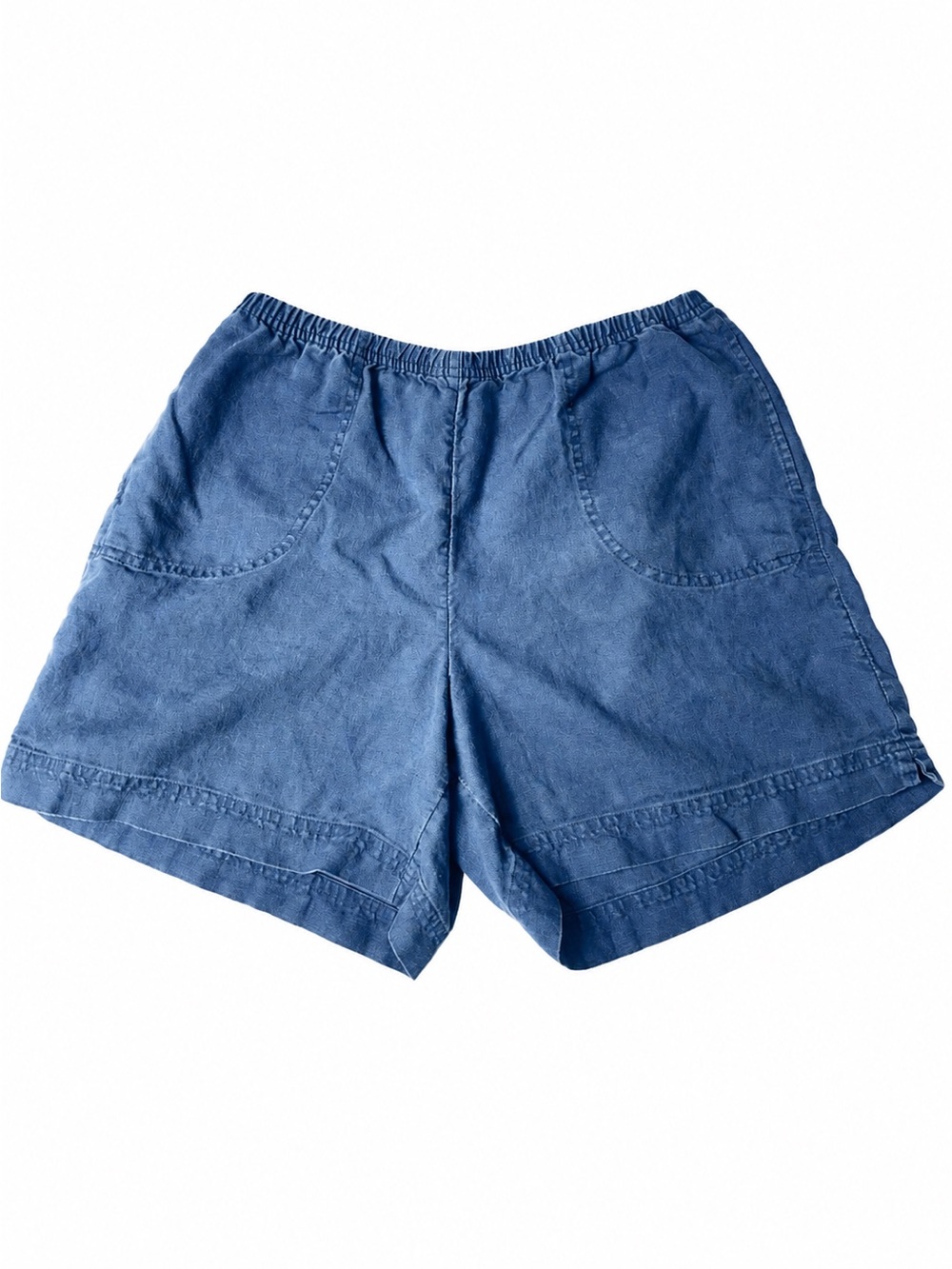 J. Jill Linen Shorts Blue Pull On Elastic Waist Coastal Resort Summer M
